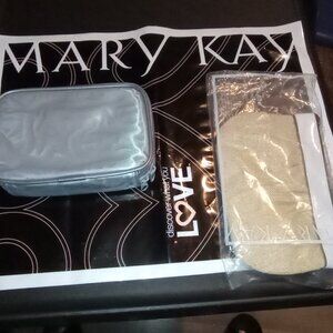 Mary Kay Lot of 2 - Small Cosmetic Bag and Small Cosmetic Zipper Bag w/Mirror